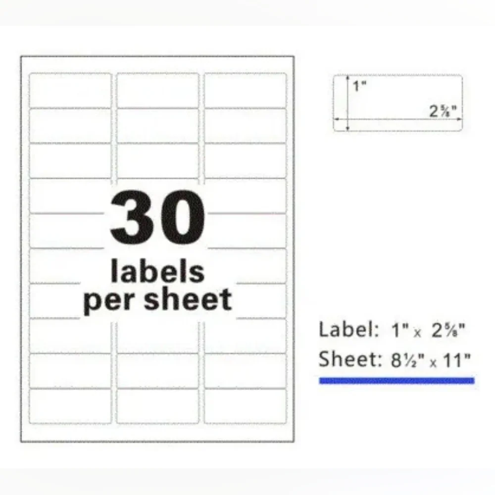 New Address Label Americopy 1x2 5/8